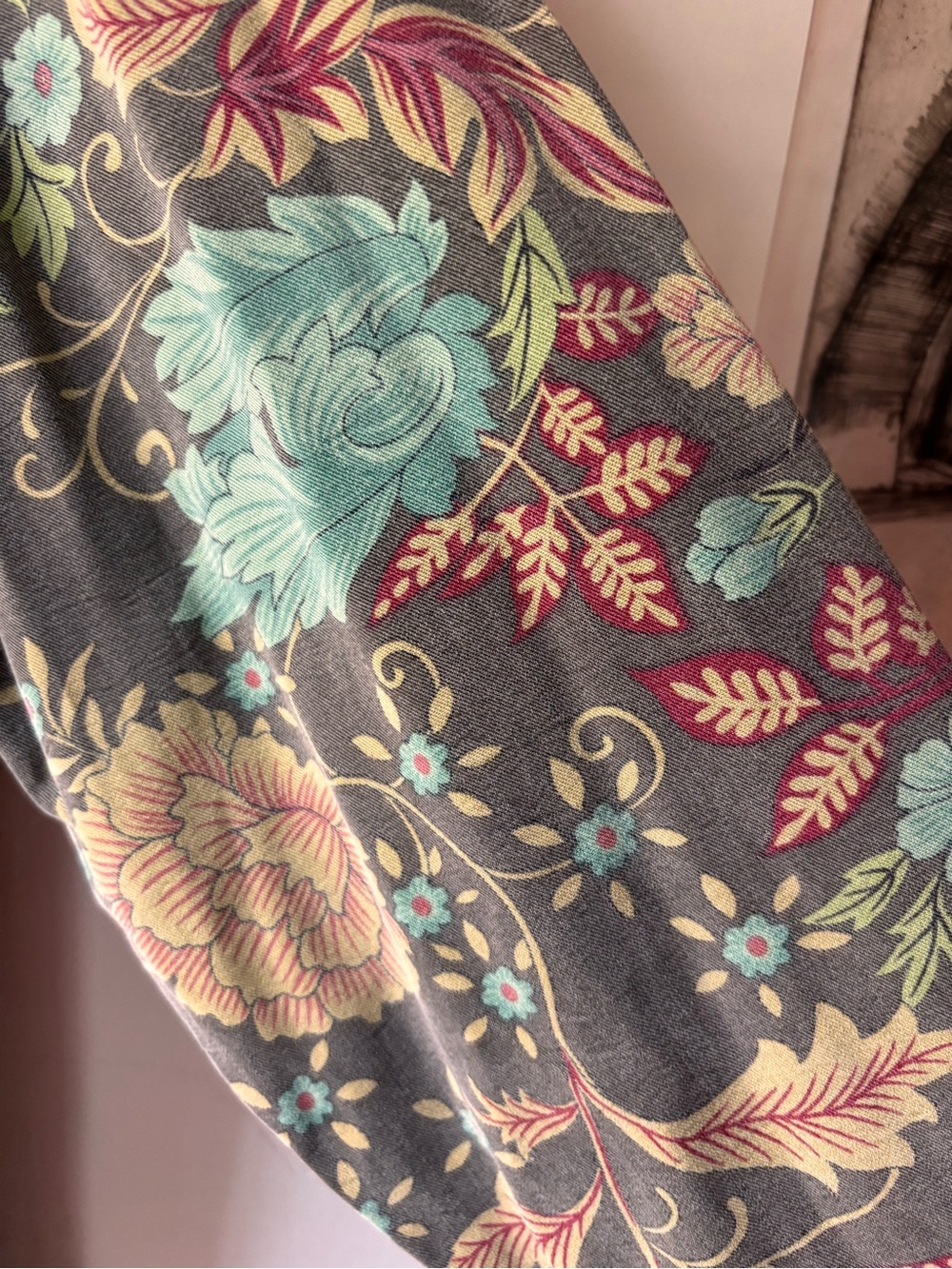 Tianello Floral Button Down Shirt M Green Boho Art Botanical Made in USA - Picture 5 of 13